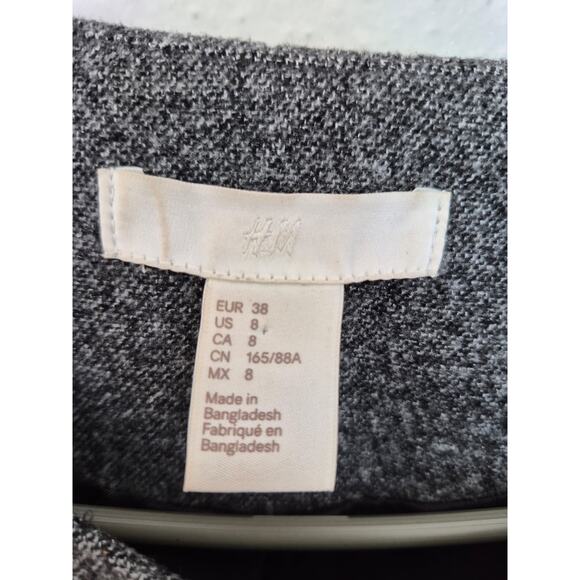 H&M Coat Womens size 8 Gray Zip Front Bell Sleeve Lined Light Fall Autumn - Picture 3 of 9